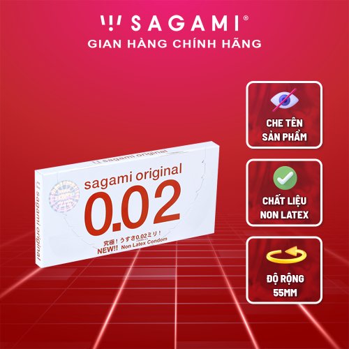 Bao cao su siêu mỏng Sagami Original 0.02 hộp 2 chiếc