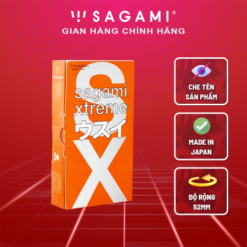 Bao cao su Sagami Orange kiểu trơn truyền thống hộp 10 chiếc